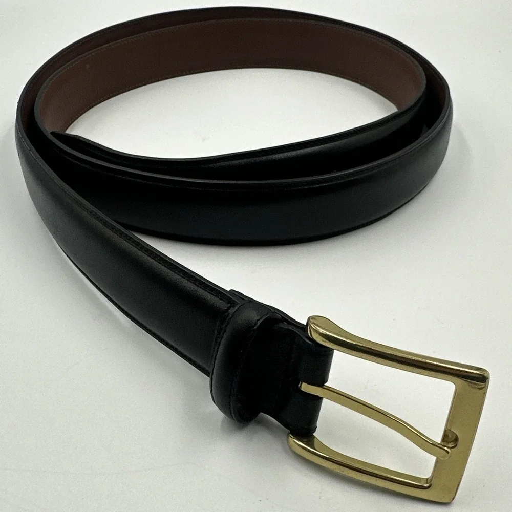 Roundtree & Yorke Belt Mens Size 52 Black Full Grain Cowhide Leather‎ Classic
